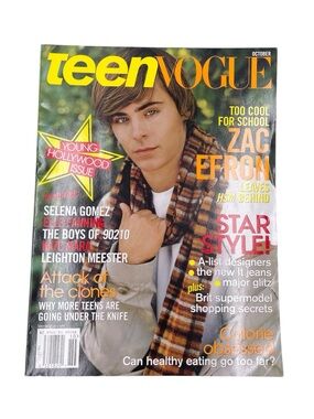 Teen Vogue Magazine October 2008 Zac Efron Cover Y2K 2000s High School Musical